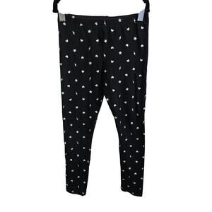 Children's Place Girls Size M Leggings Black Silver Star Lightning Print Edgy